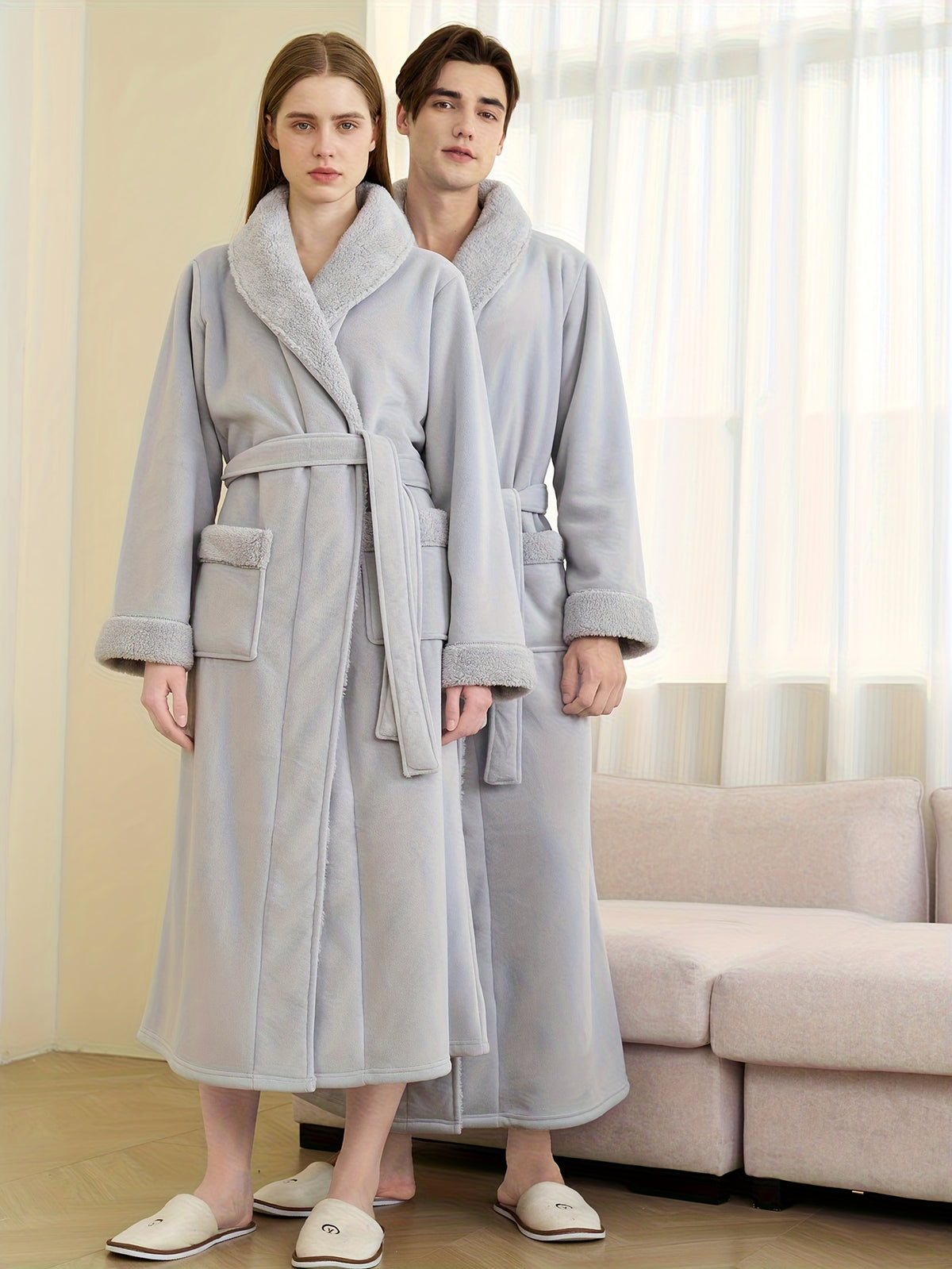 Women's fleece bathrobe