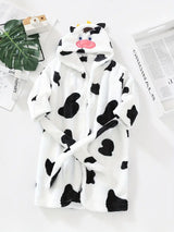 Peignoir de Bain Enfant Polaire Vache — coloris blanc