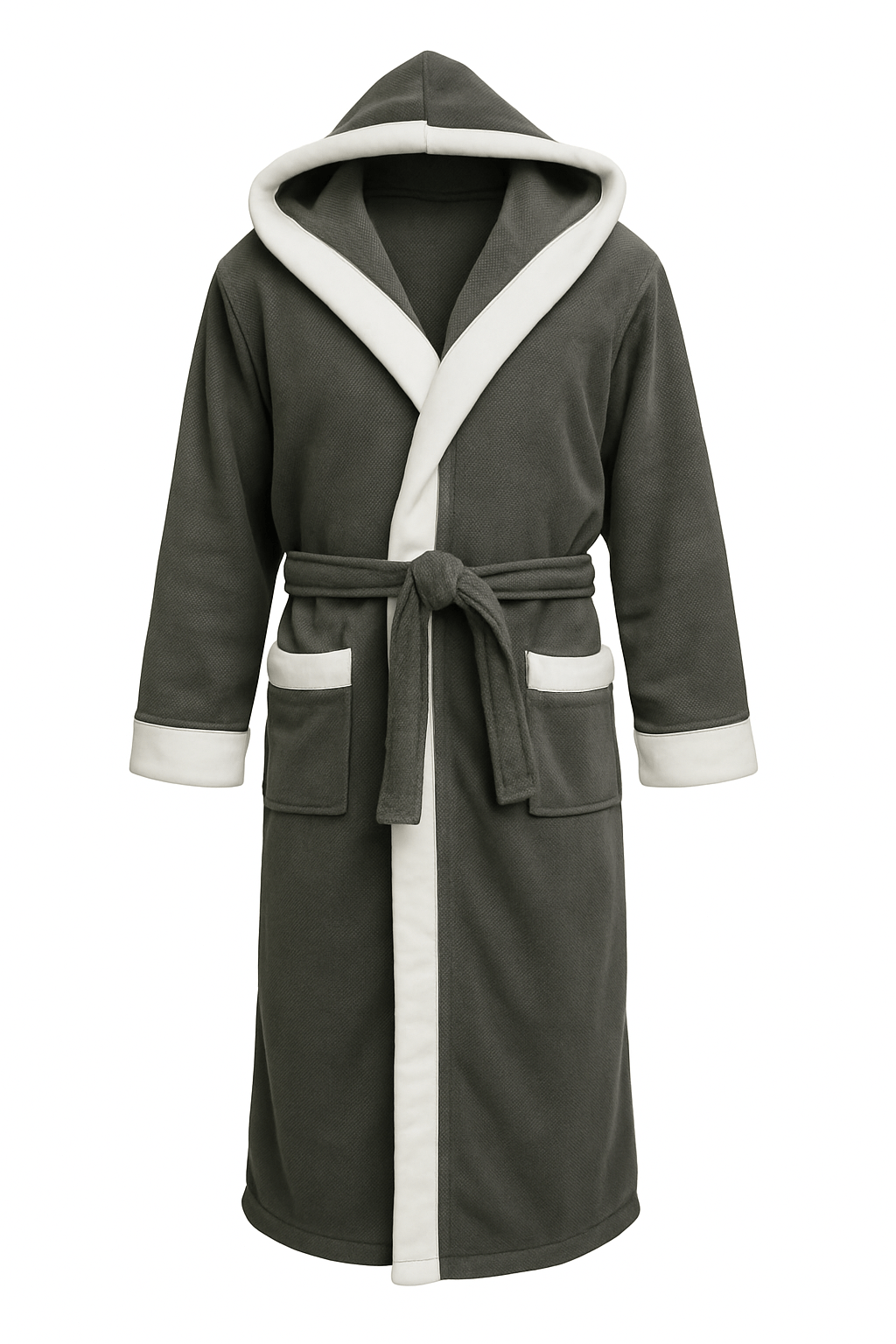 Men's hooded terry towelling bathrobe
