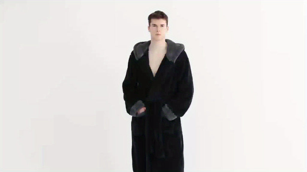 Unisex long hooded bathrobe