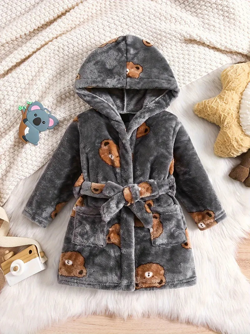 Peignoir de Bain Enfant Ours Polaire pour Bébé — coloris gris