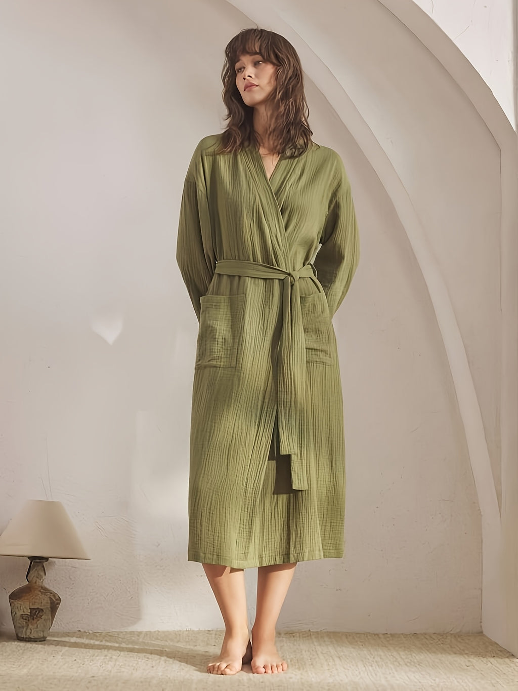 Women's black dressing gown