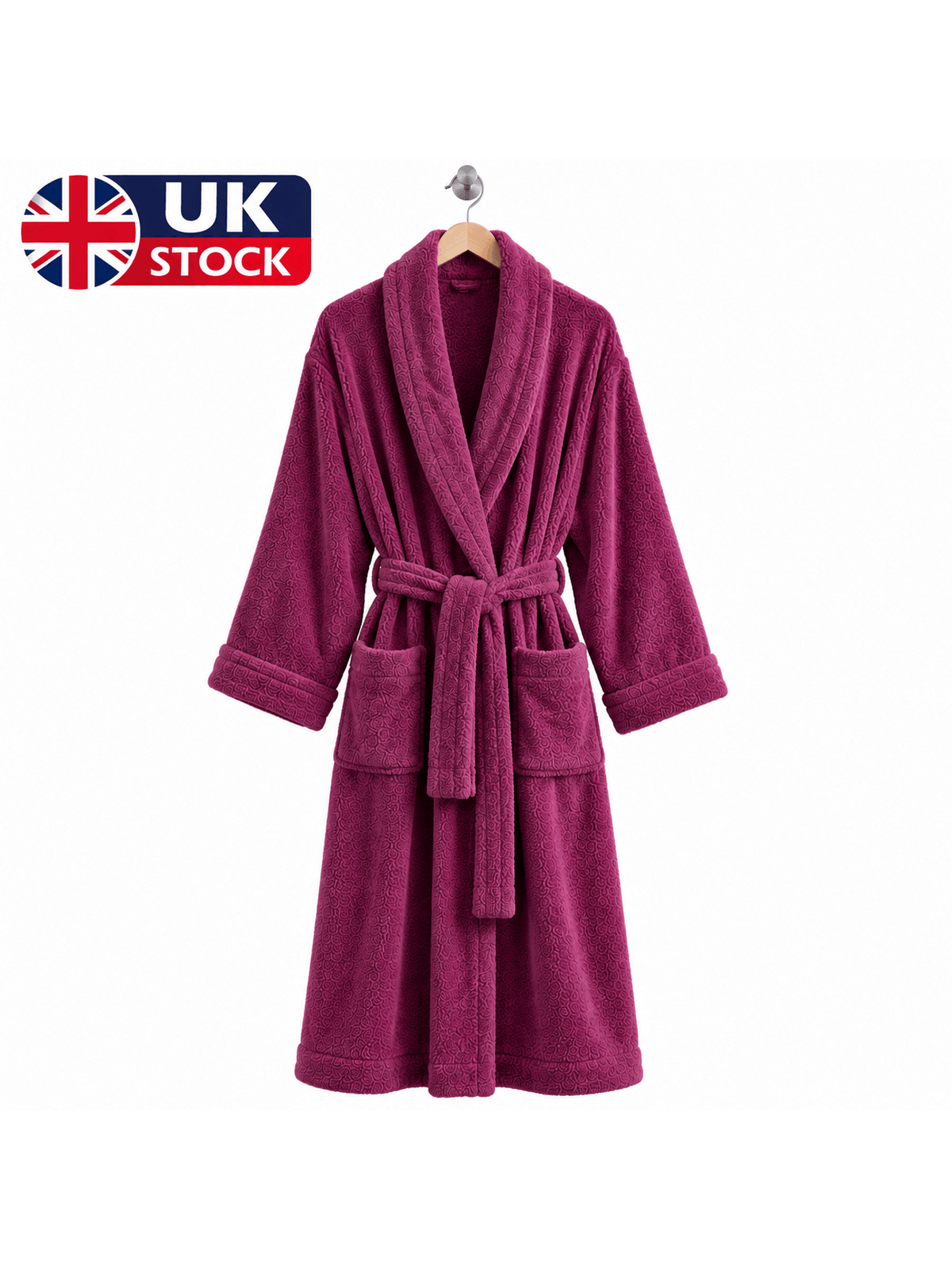 Unisex terry towelling bathrobe with a shawl collar
