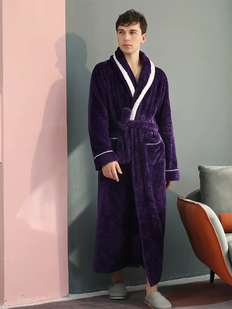 Men's thick winter towelling bathrobe