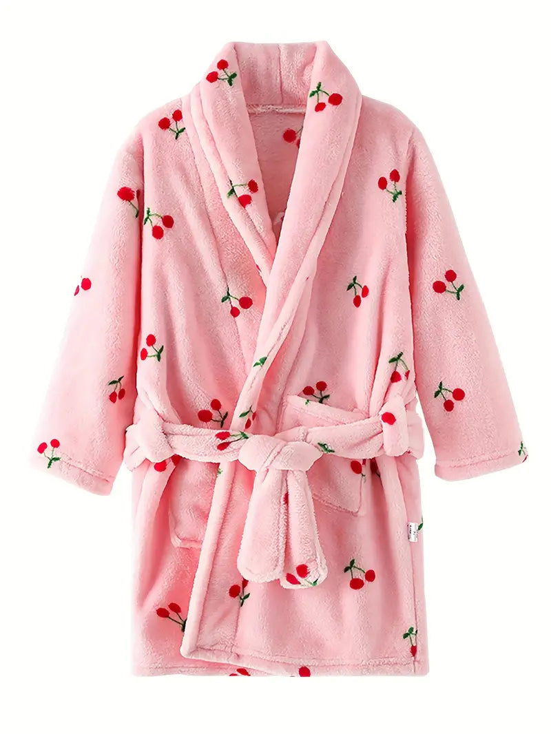 Peignoir de Bain Enfant avec Imprimé de Dessin Animé — coloris rose