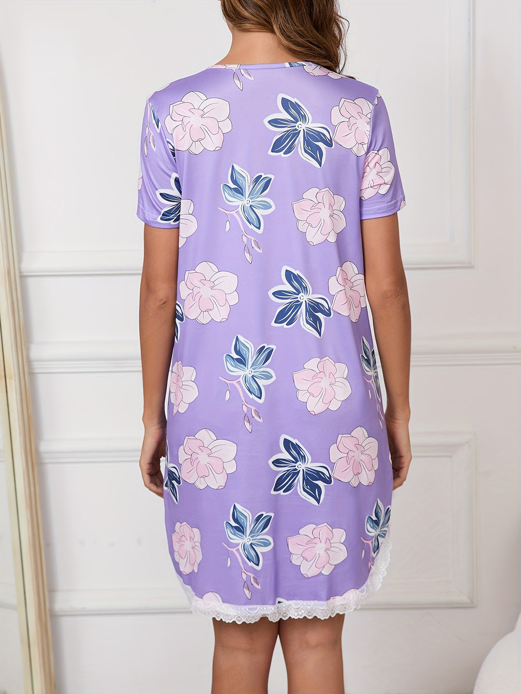 Women's grey heart print maternity nightdress