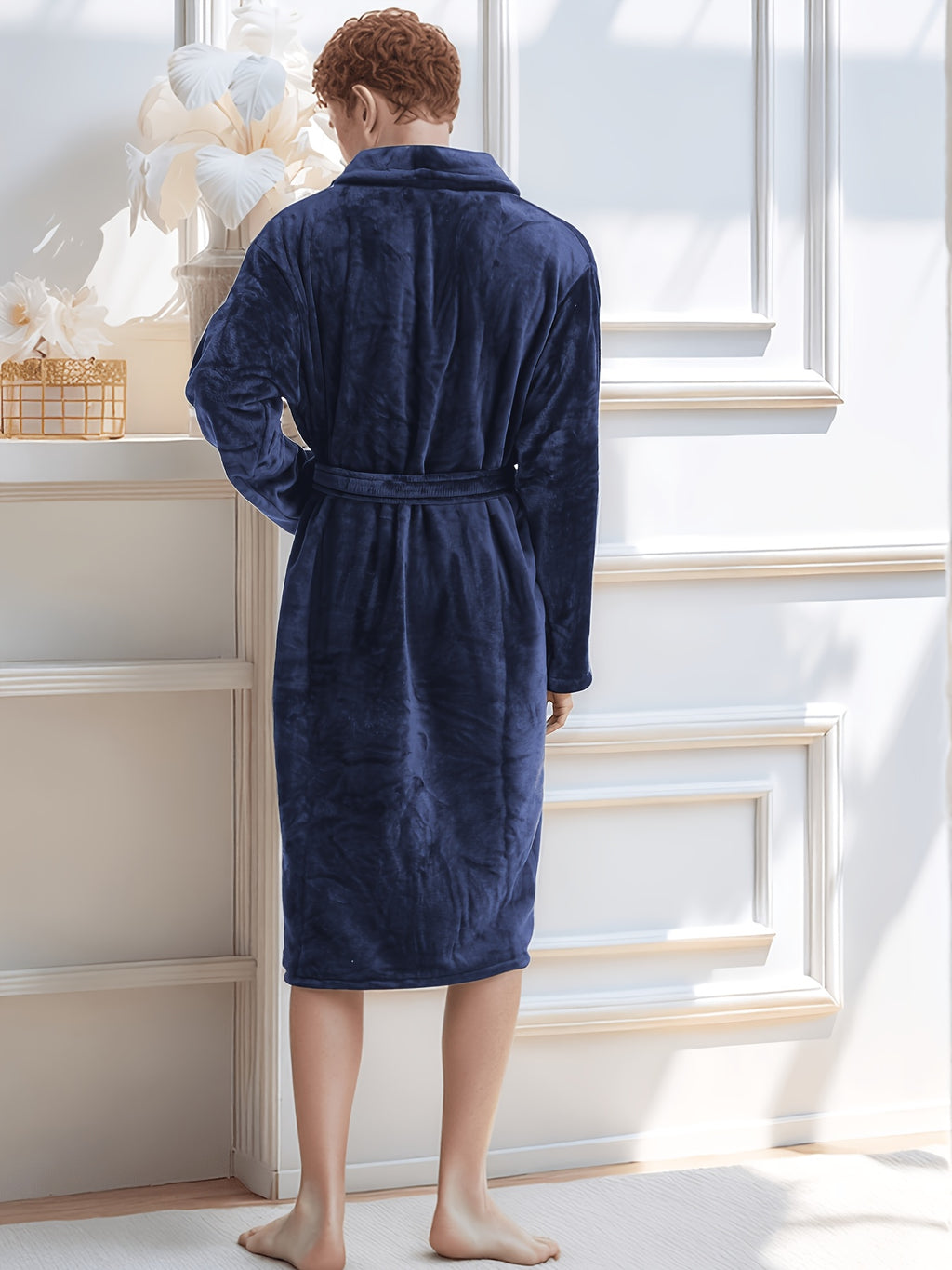 Flannel bathrobe