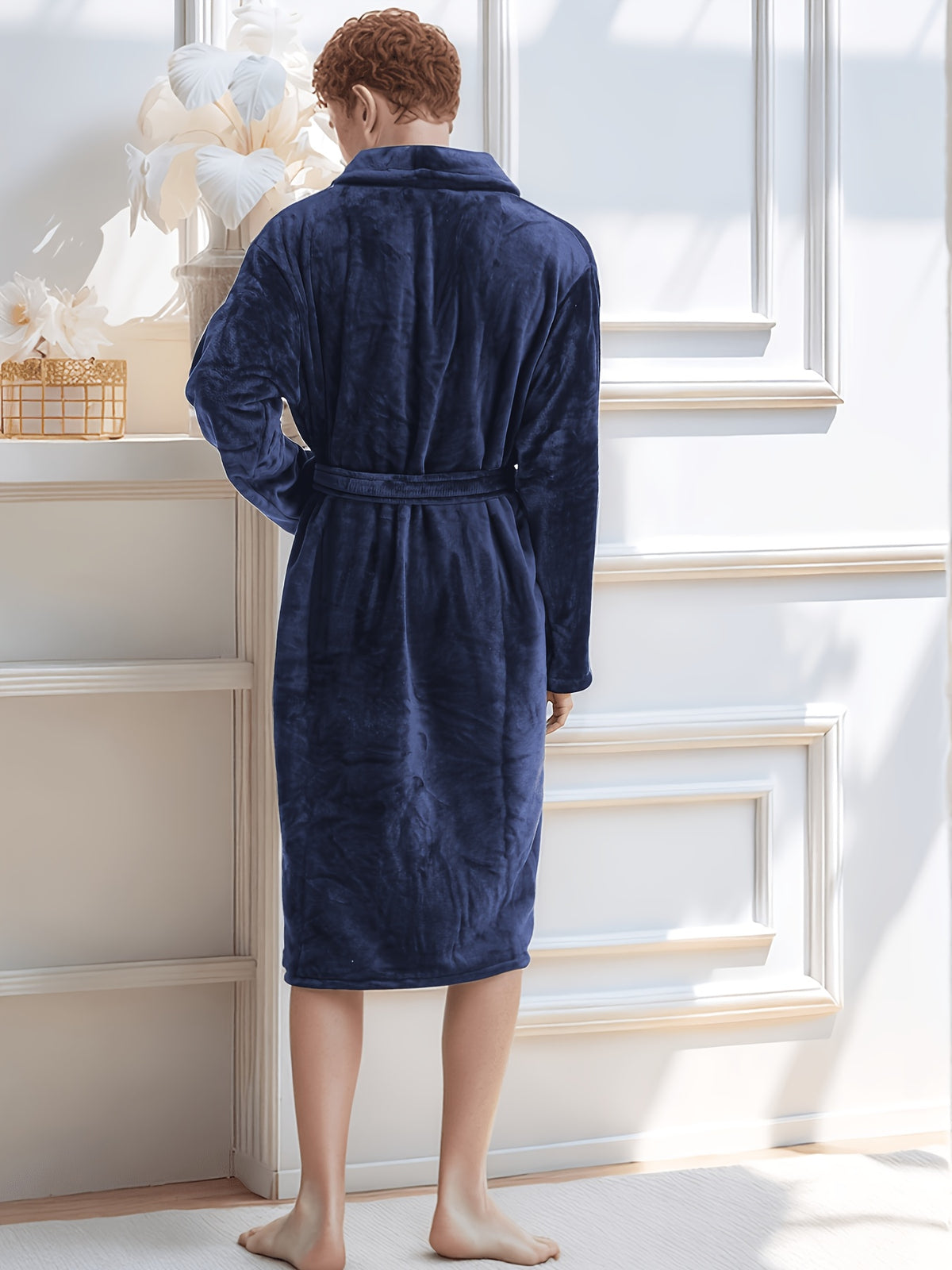 Flannel bathrobe