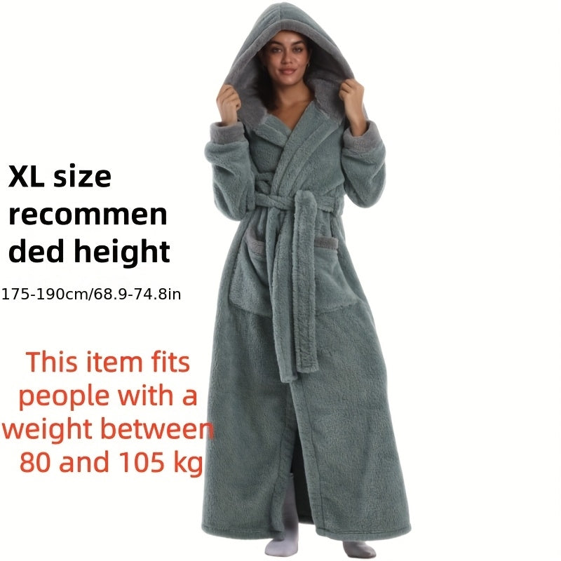 Misty blue hooded robe / XL