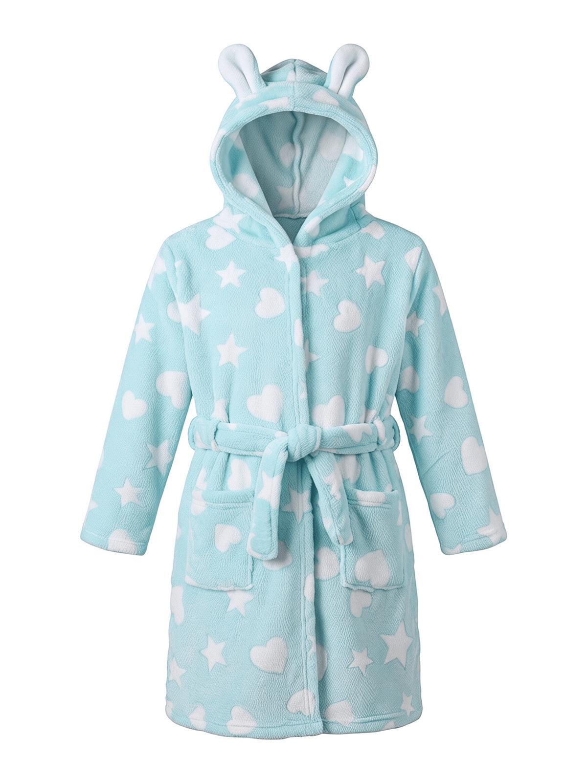 Kids' Fair Isle Christmas hooded fleece dressing gown