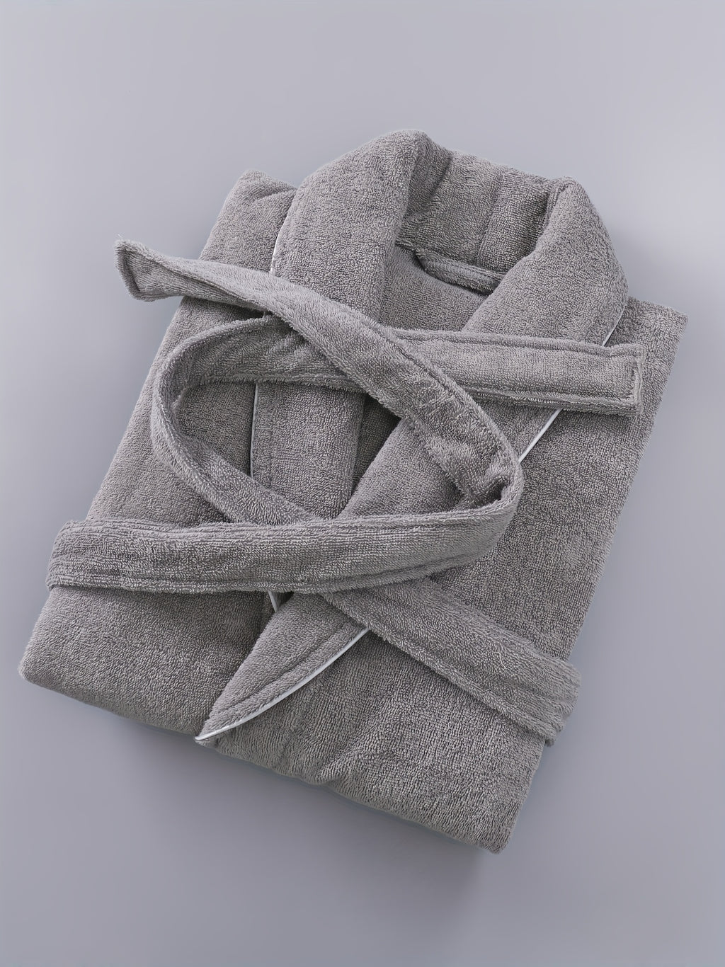 Unisex pink long towelling bathrobe