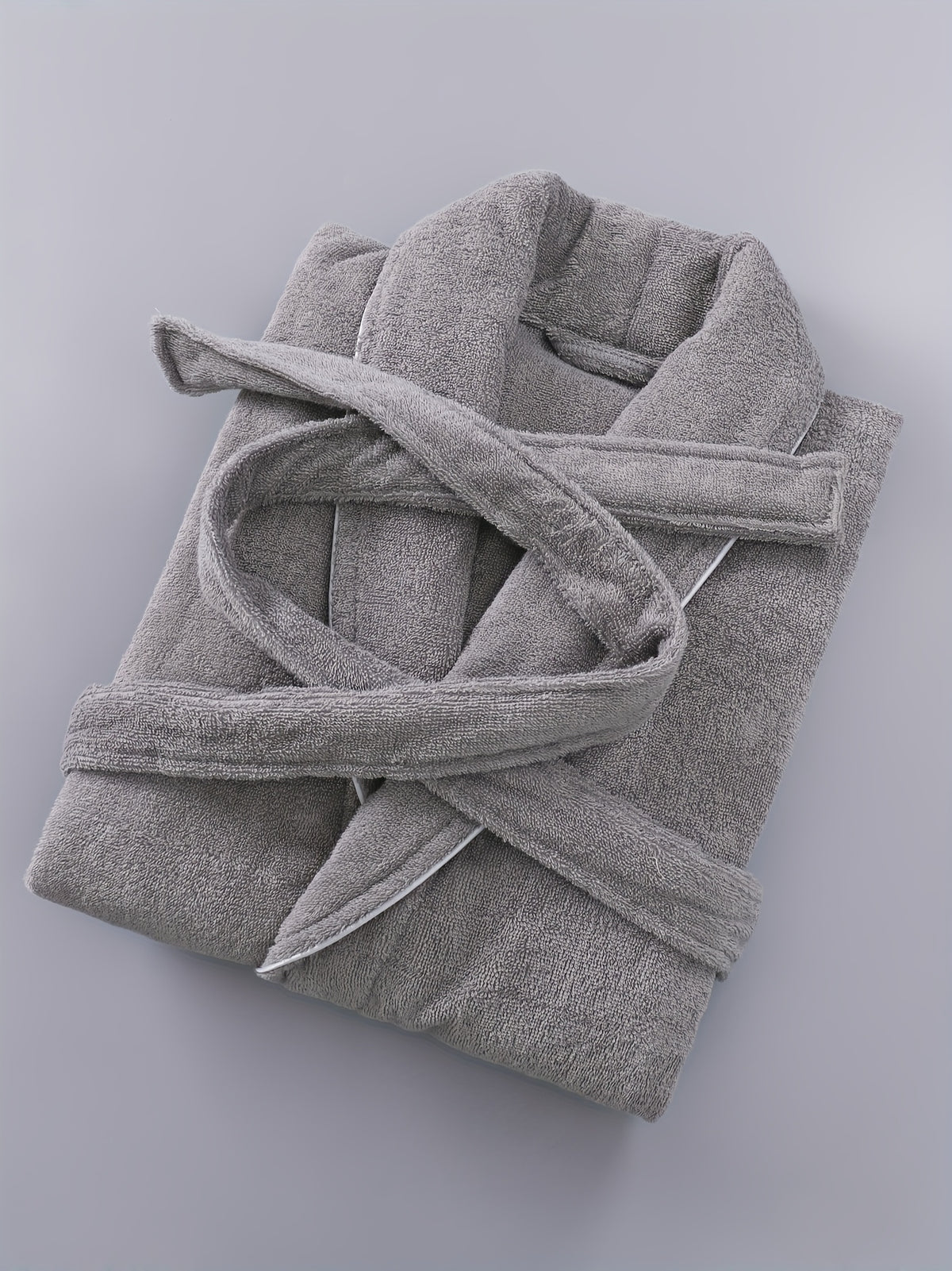 Unisex pink long towelling bathrobe