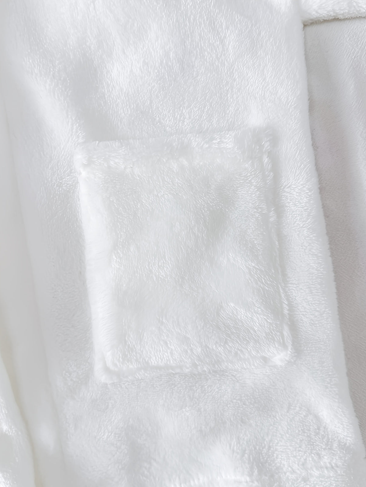 Kids' white hooded flannel bathrobe
