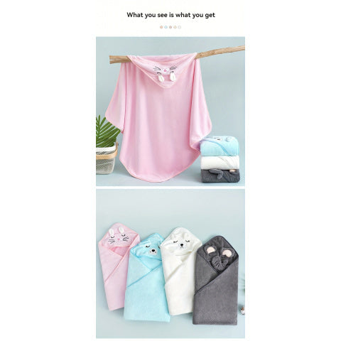 Kids' grey hooded bathrobe