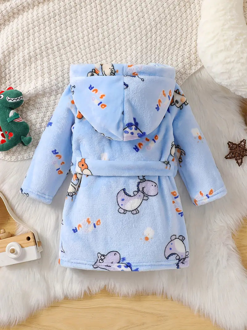 Baby blue fleece bathrobe Image