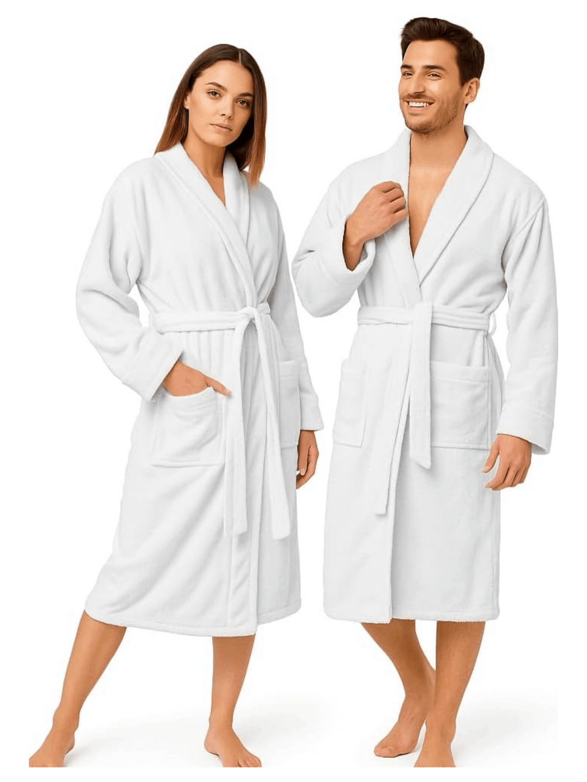 Unisex towelling bathrobe