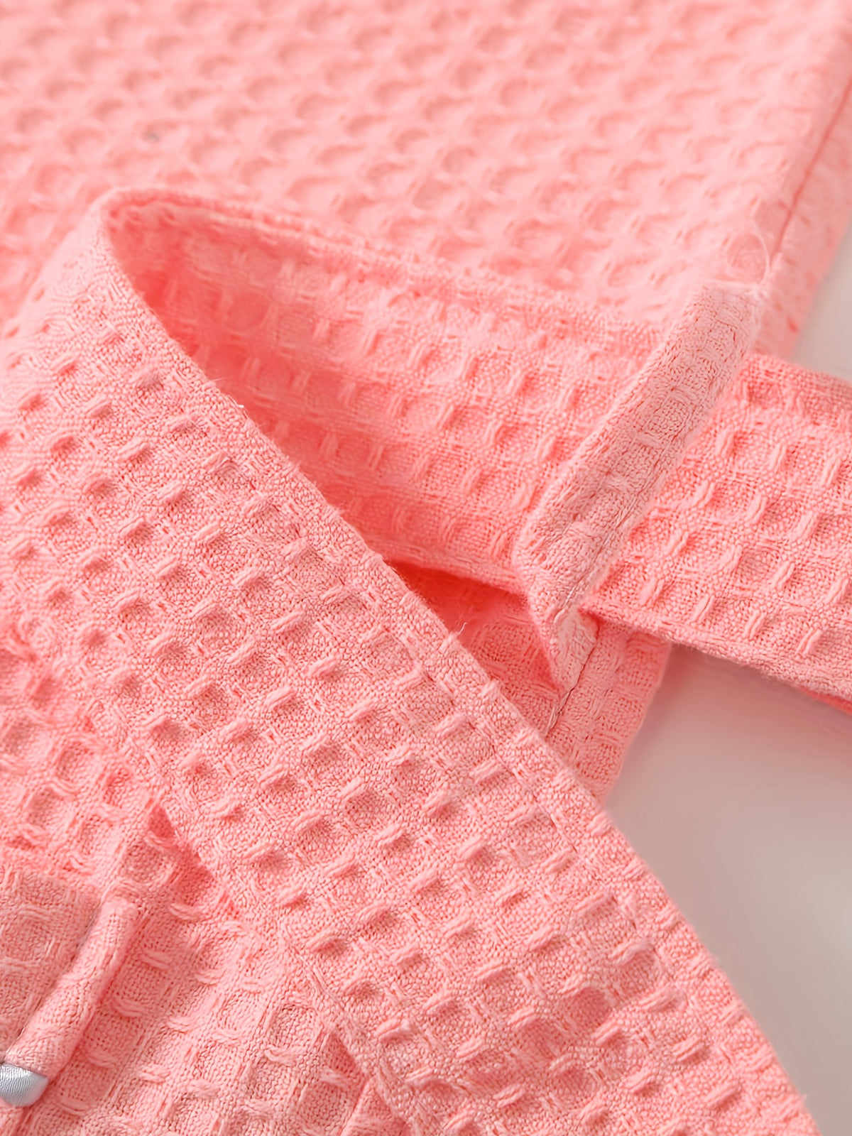 Unisex white tartan waffle bathrobe