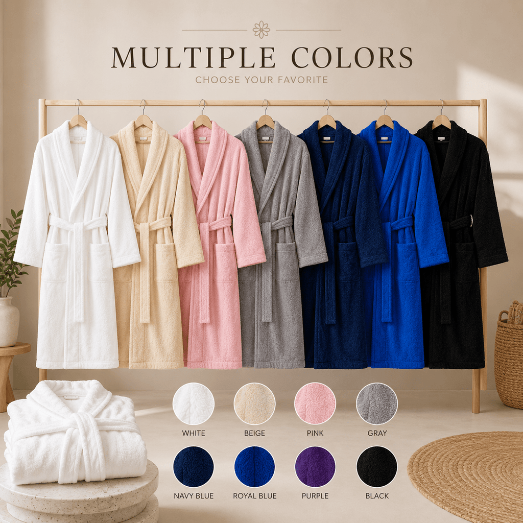 Unisex terry towelling bathrobe