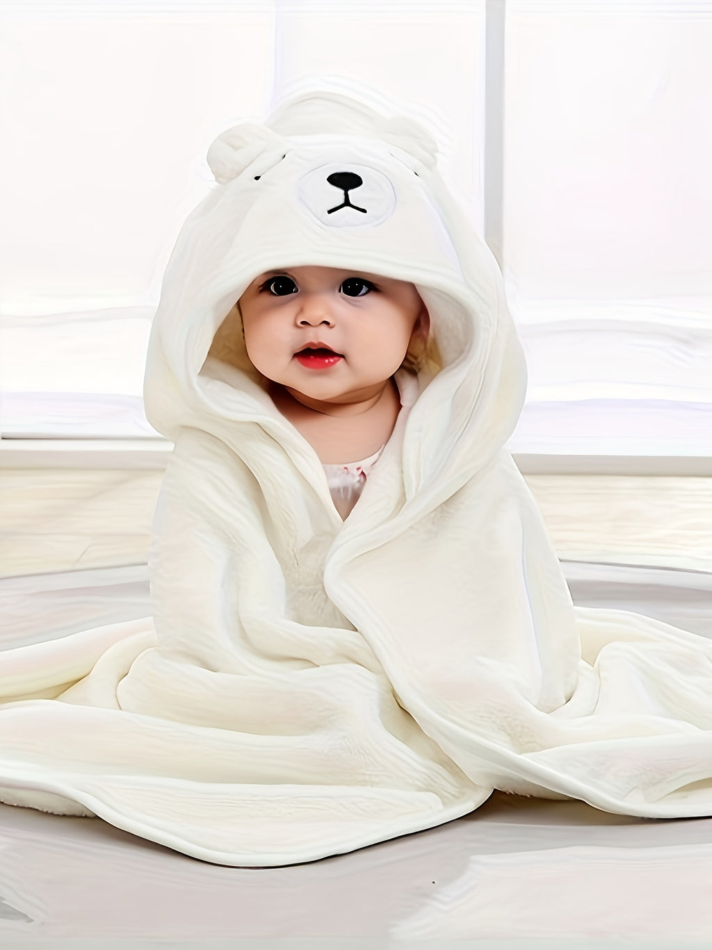 Kids' grey hooded bathrobe