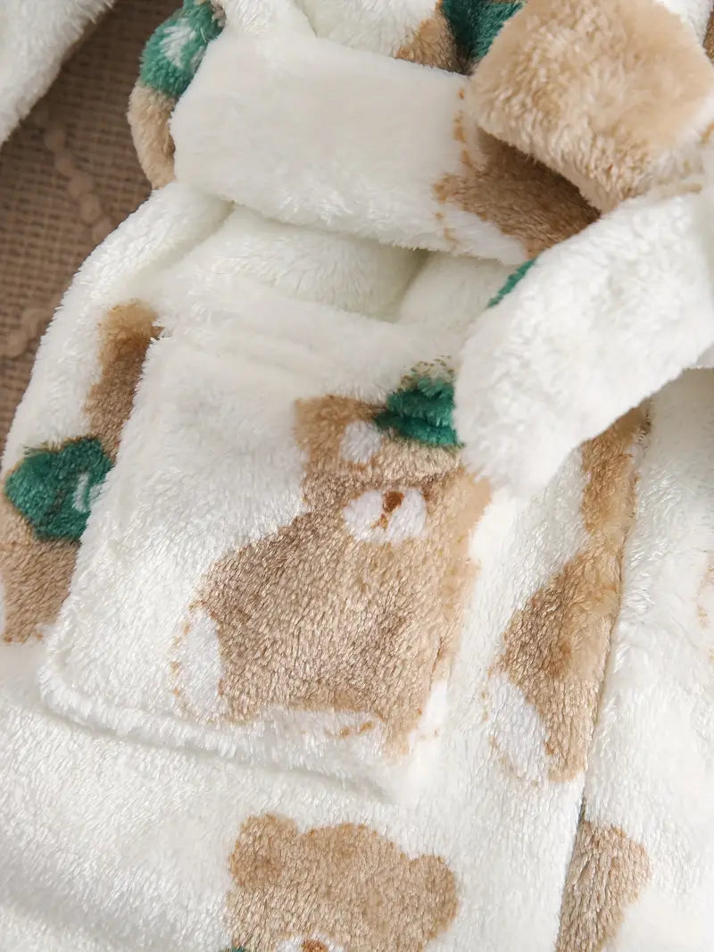 Baby bear fleece bathrobe