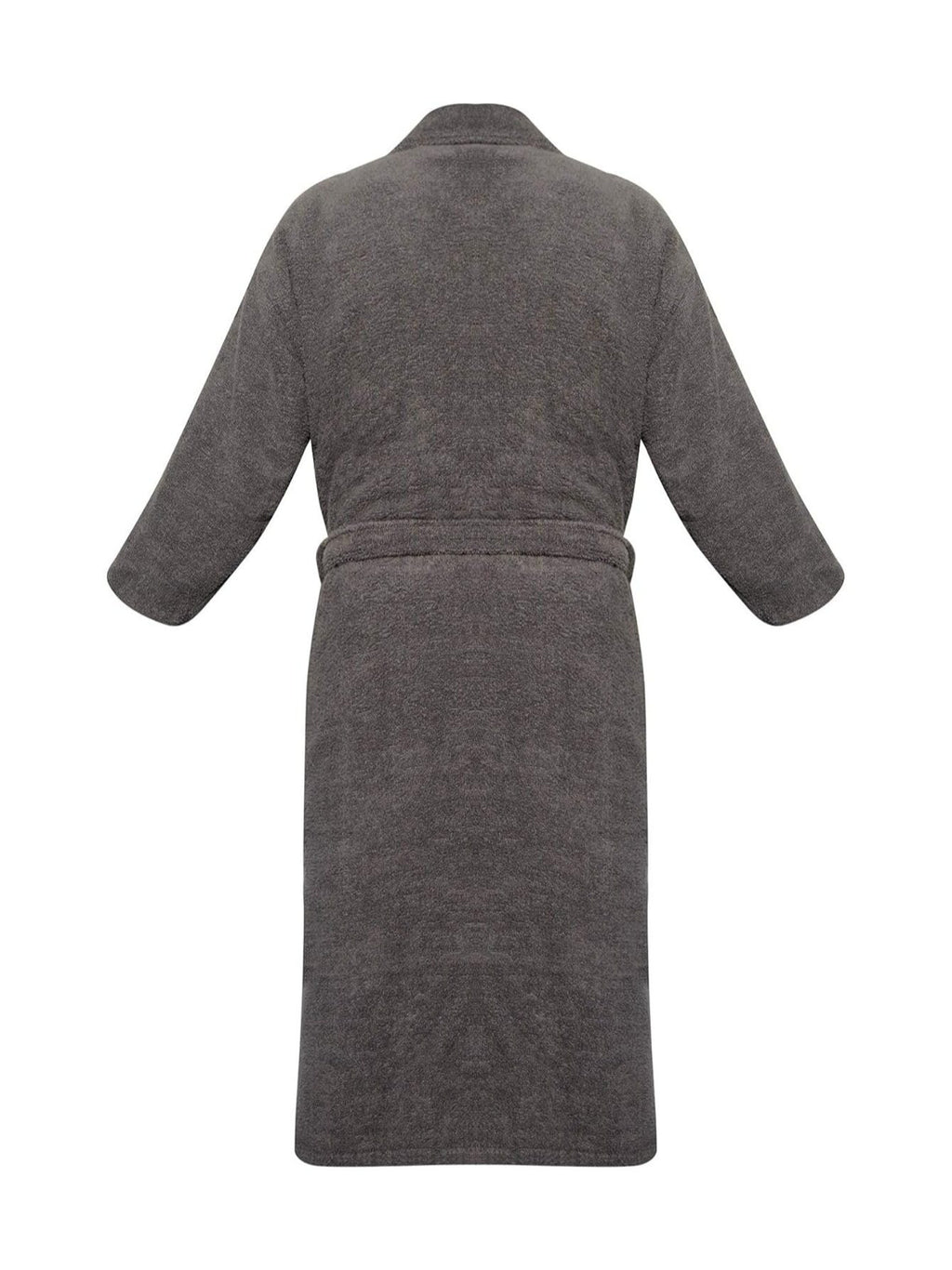 Unisex long terry towelling bathrobe with a shawl collar