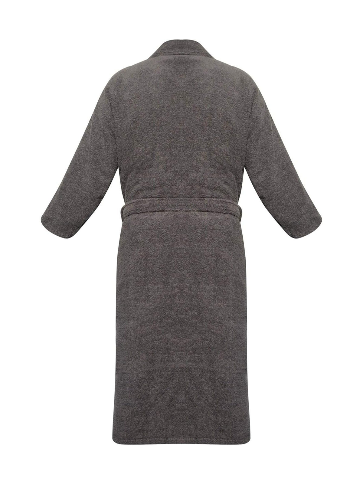 Unisex long terry towelling bathrobe with a shawl collar