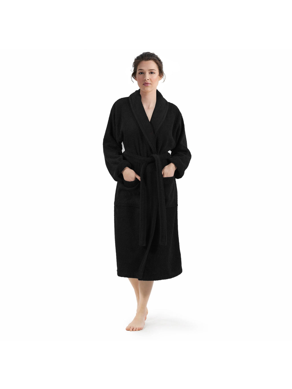 Unisex long terry towelling bathrobe