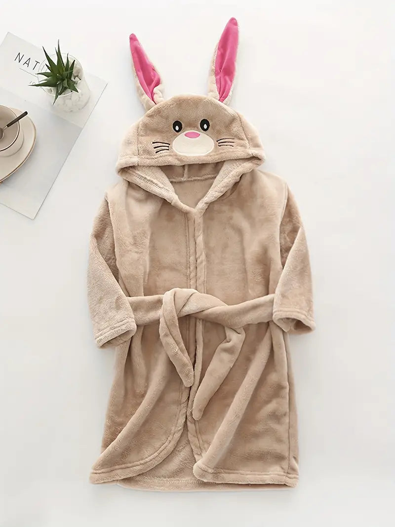 Peignoir de Bain Enfant Polaire Lapin — coloris beige
