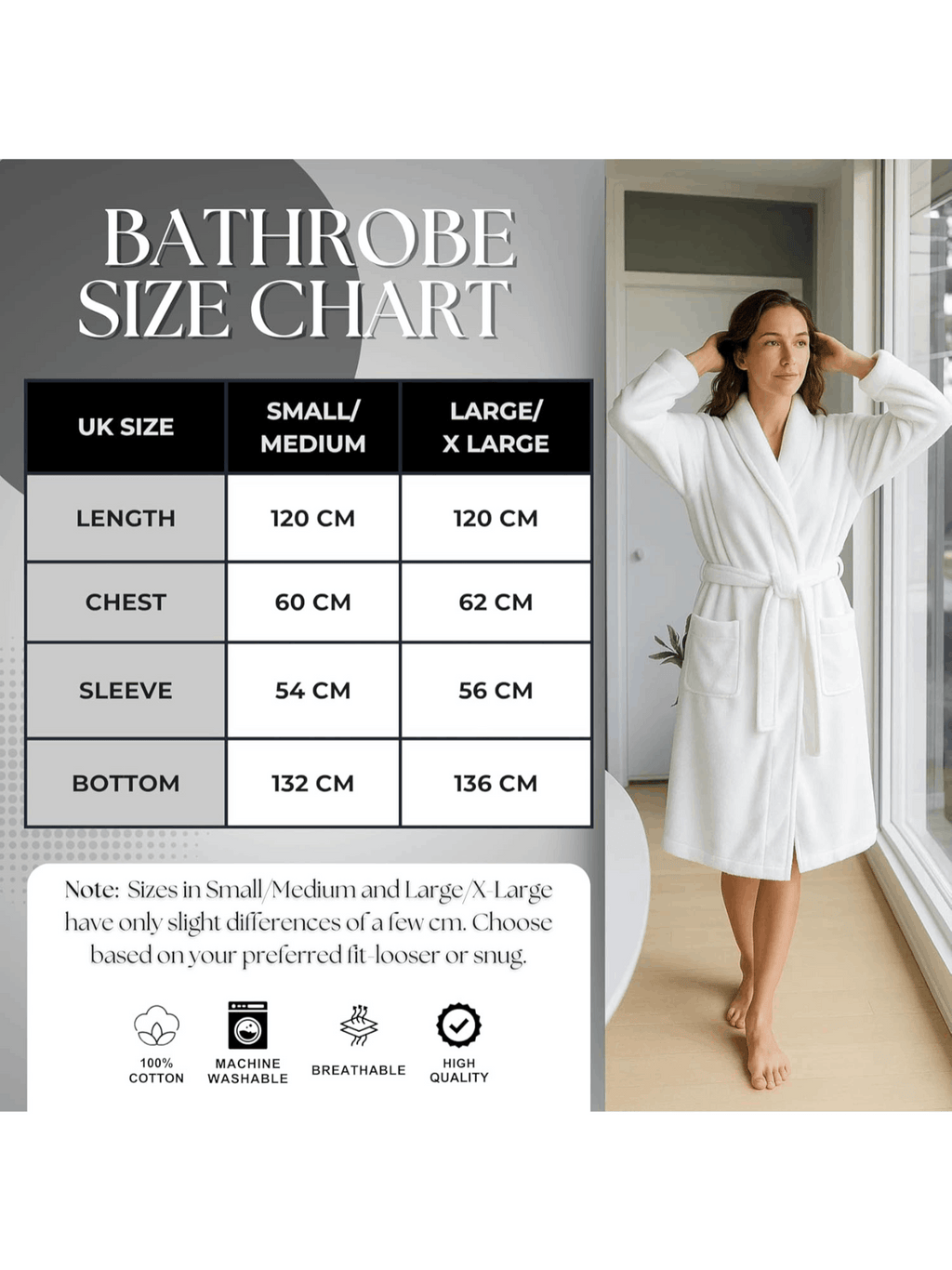 Unisex towelling bathrobe