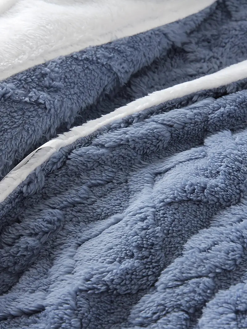 Thick hooded towelling bathrobe