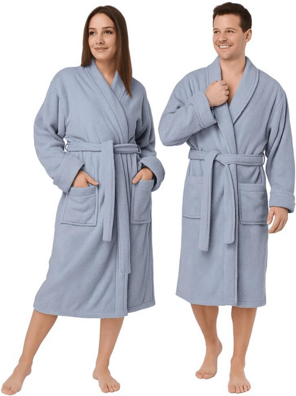 Unisex towelling bathrobe