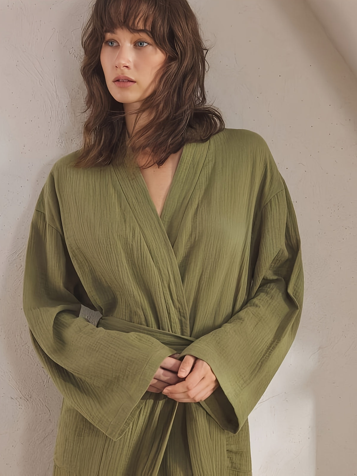 Women's black dressing gown