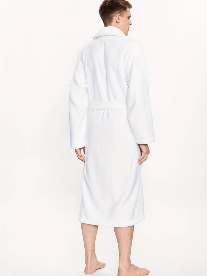 Peignoir Homme Polaire de Bain Blanc — photo 3
