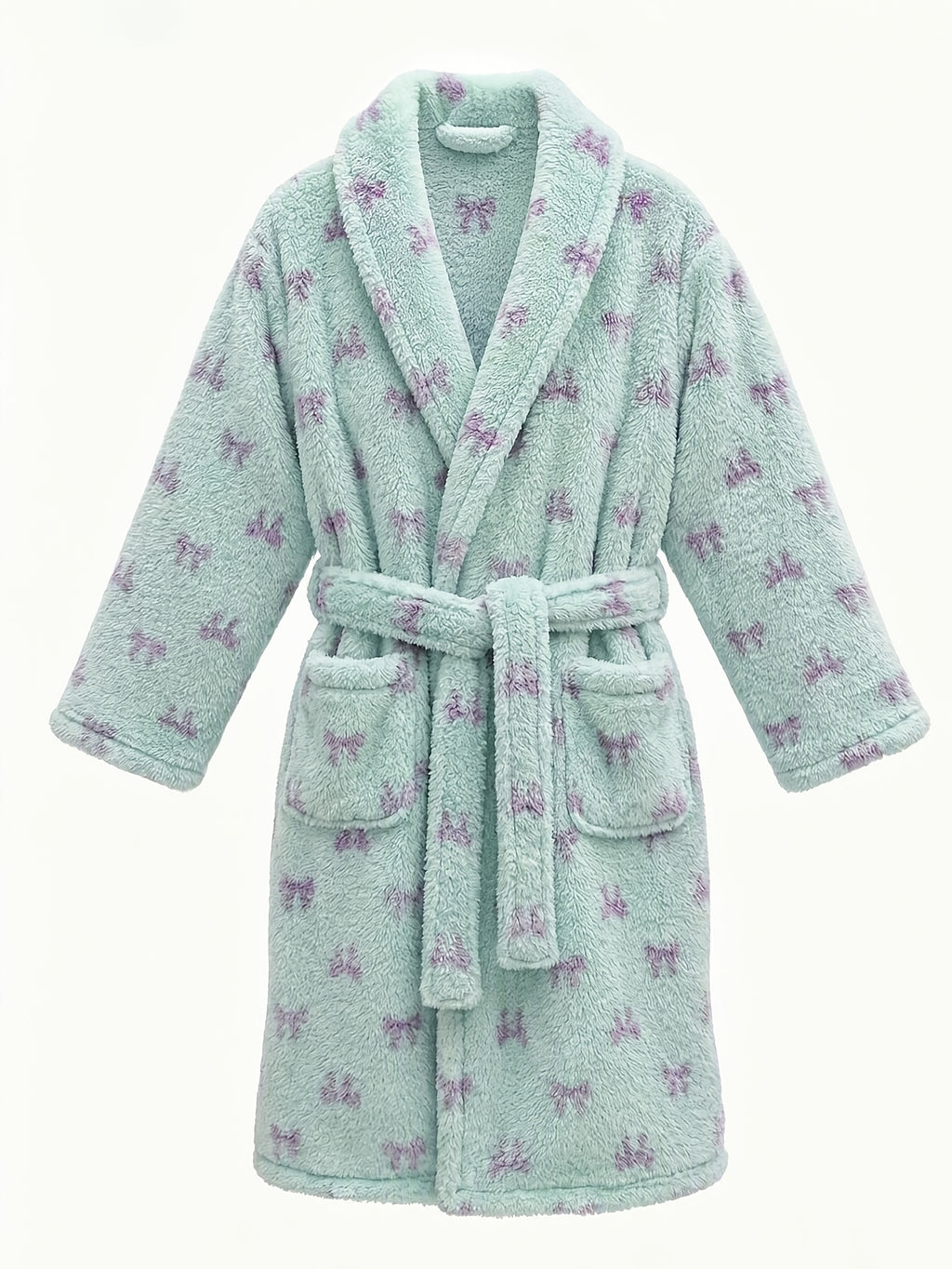 Unisex fluffy fleece dressing gown