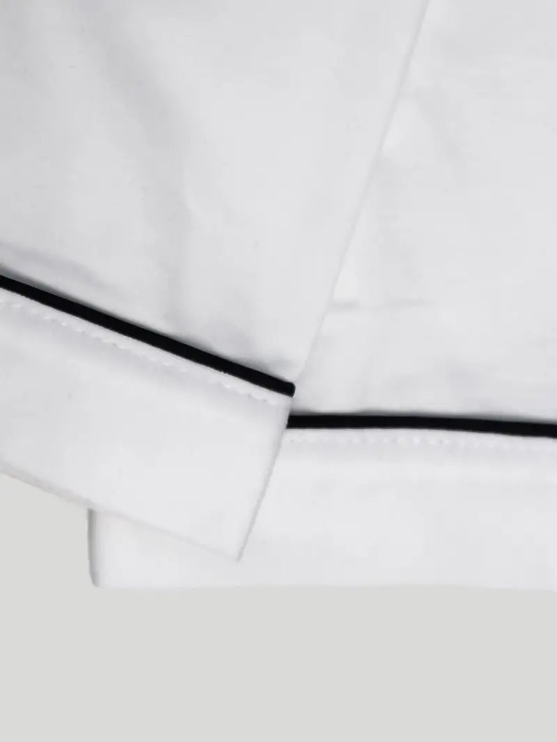Men's short white cotton bathrobe, plus size