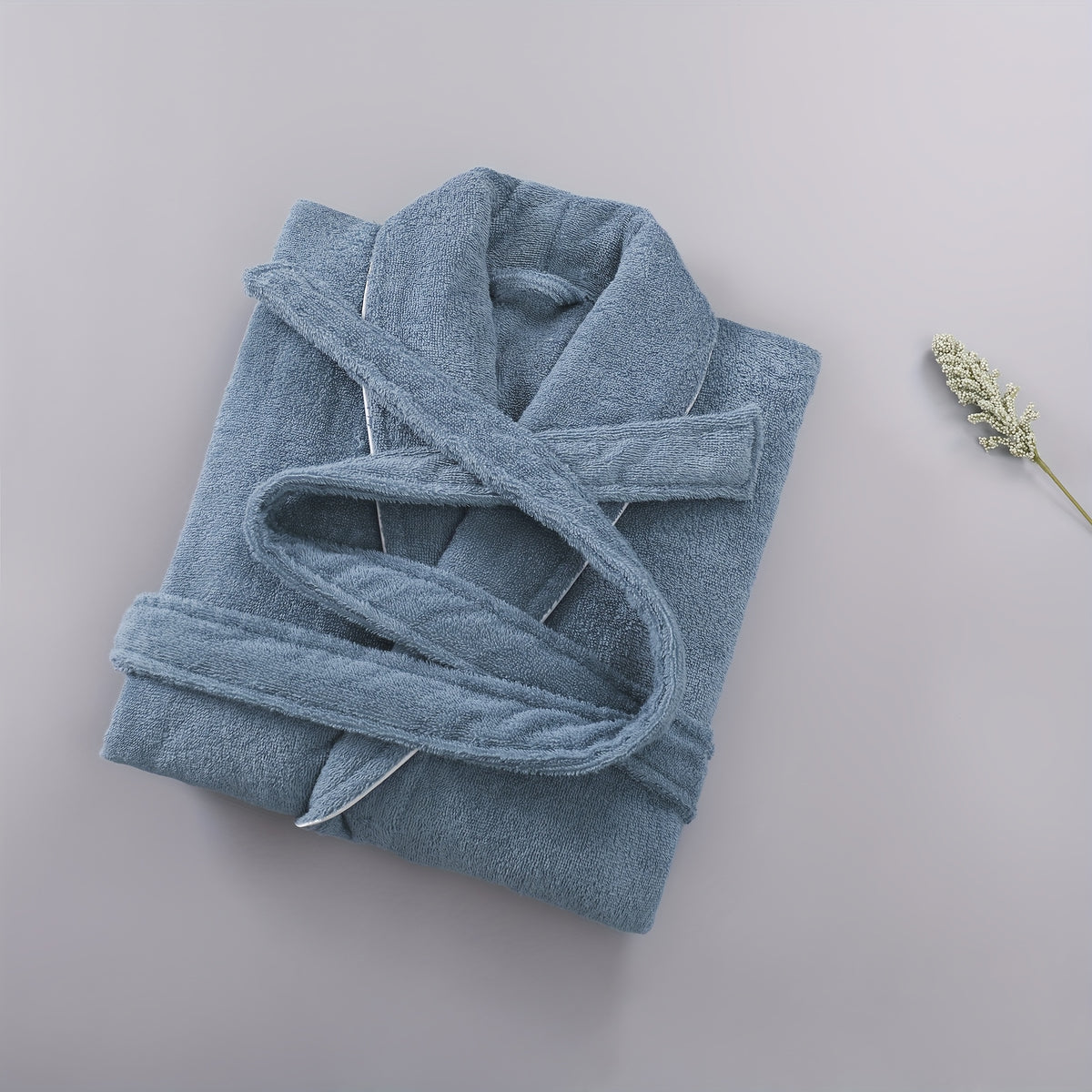 Unisex pink long towelling bathrobe