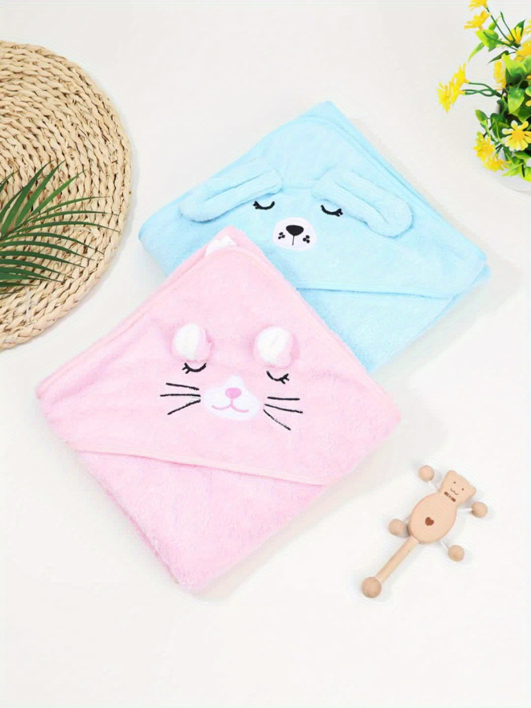 Baby hooded bathrobe