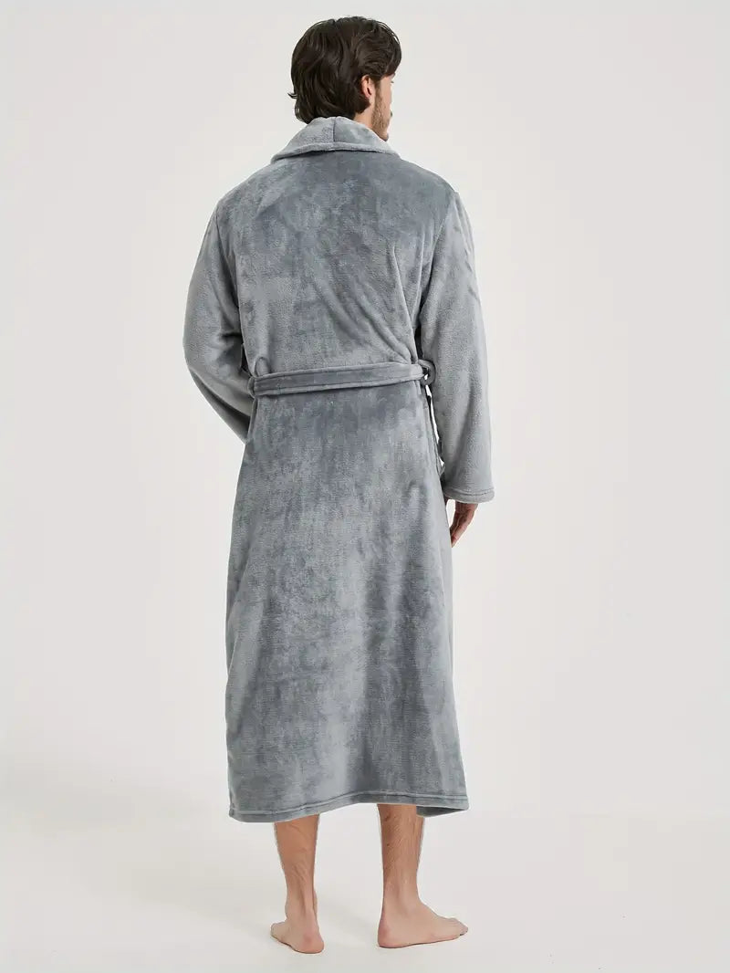 Men's thick fleece bathrobe