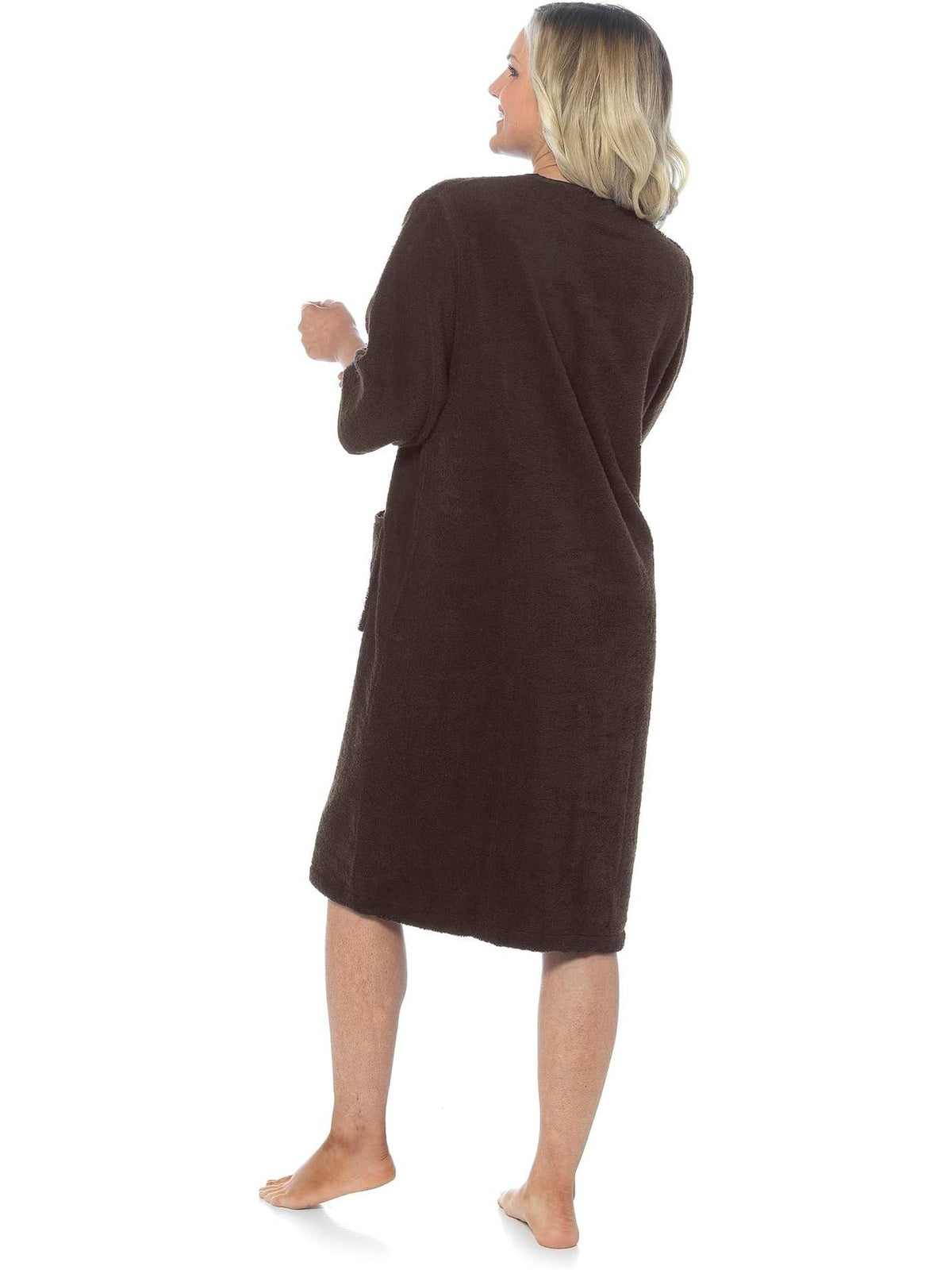 Women's zip-up towelling wrap dressing gown