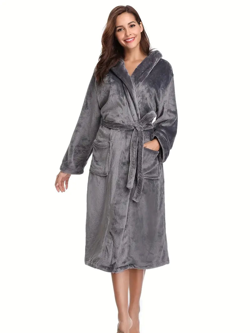 Peignoir Éponge Long et Simple — coloris gris