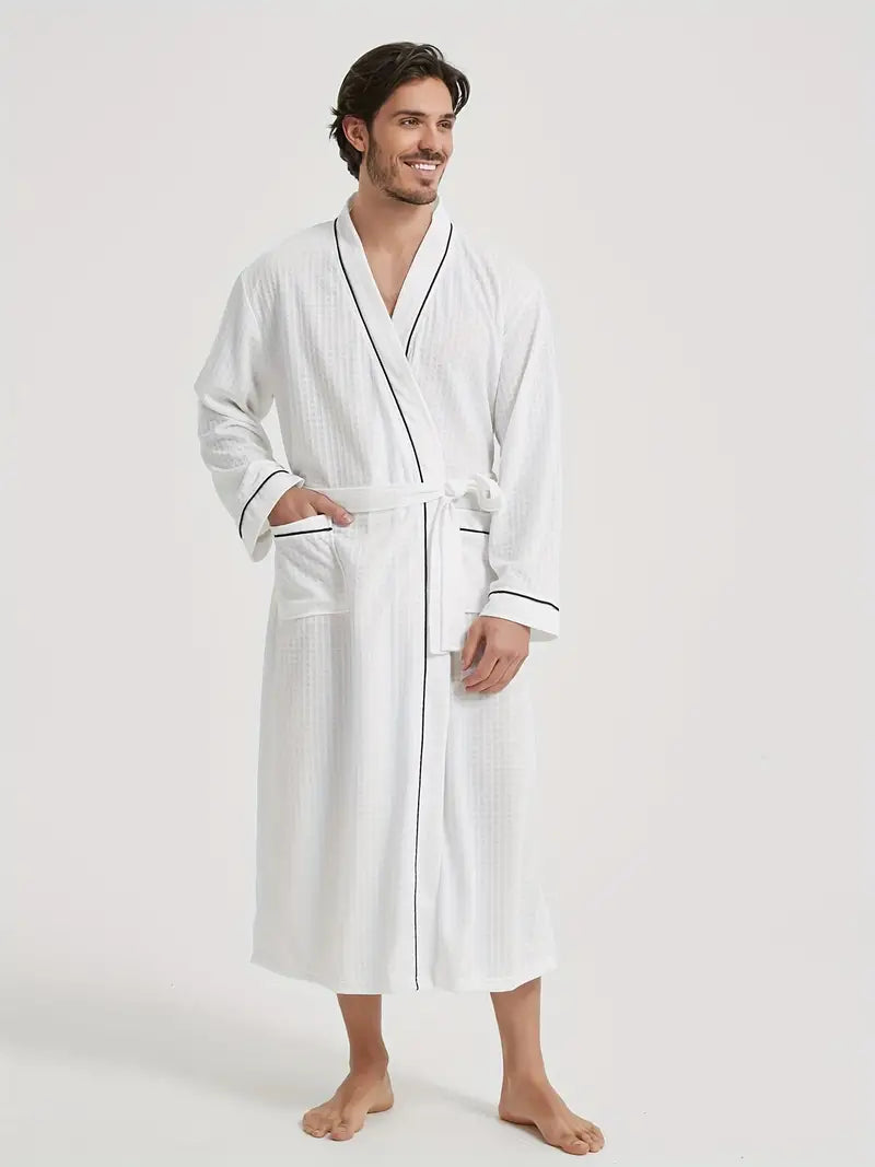 Peignoir de Bain Nid D'abeille Doux — coloris blanc