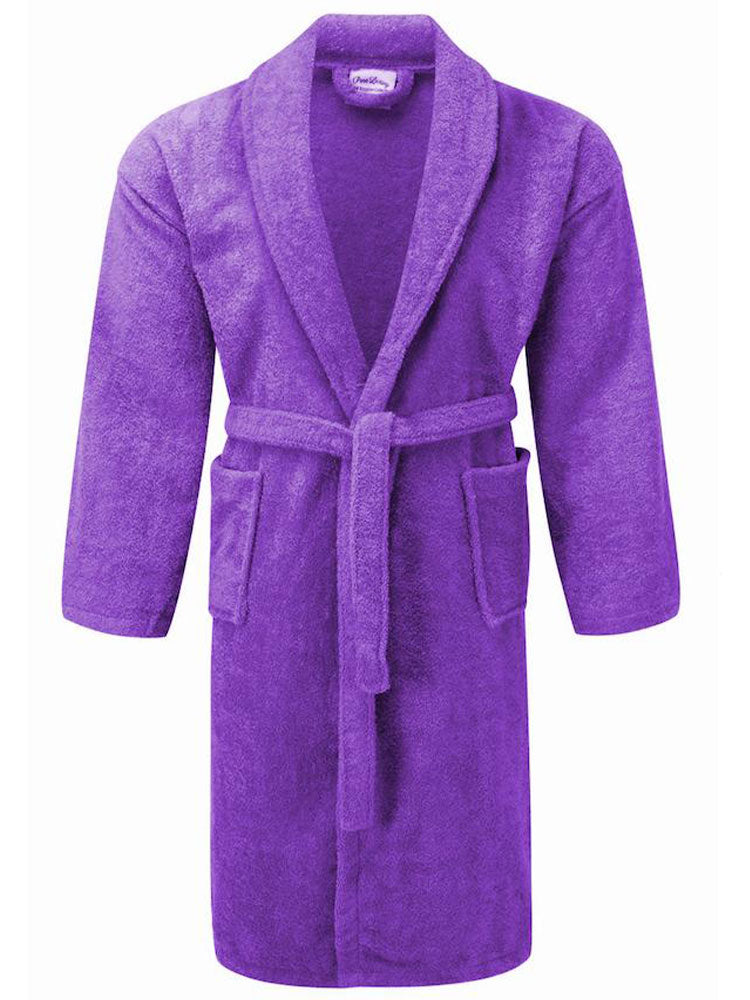 Unisex terry towelling bathrobe with pockets