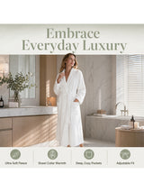 Unisex cream fleece bathrobe