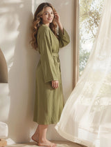 Women's beige long bathrobe