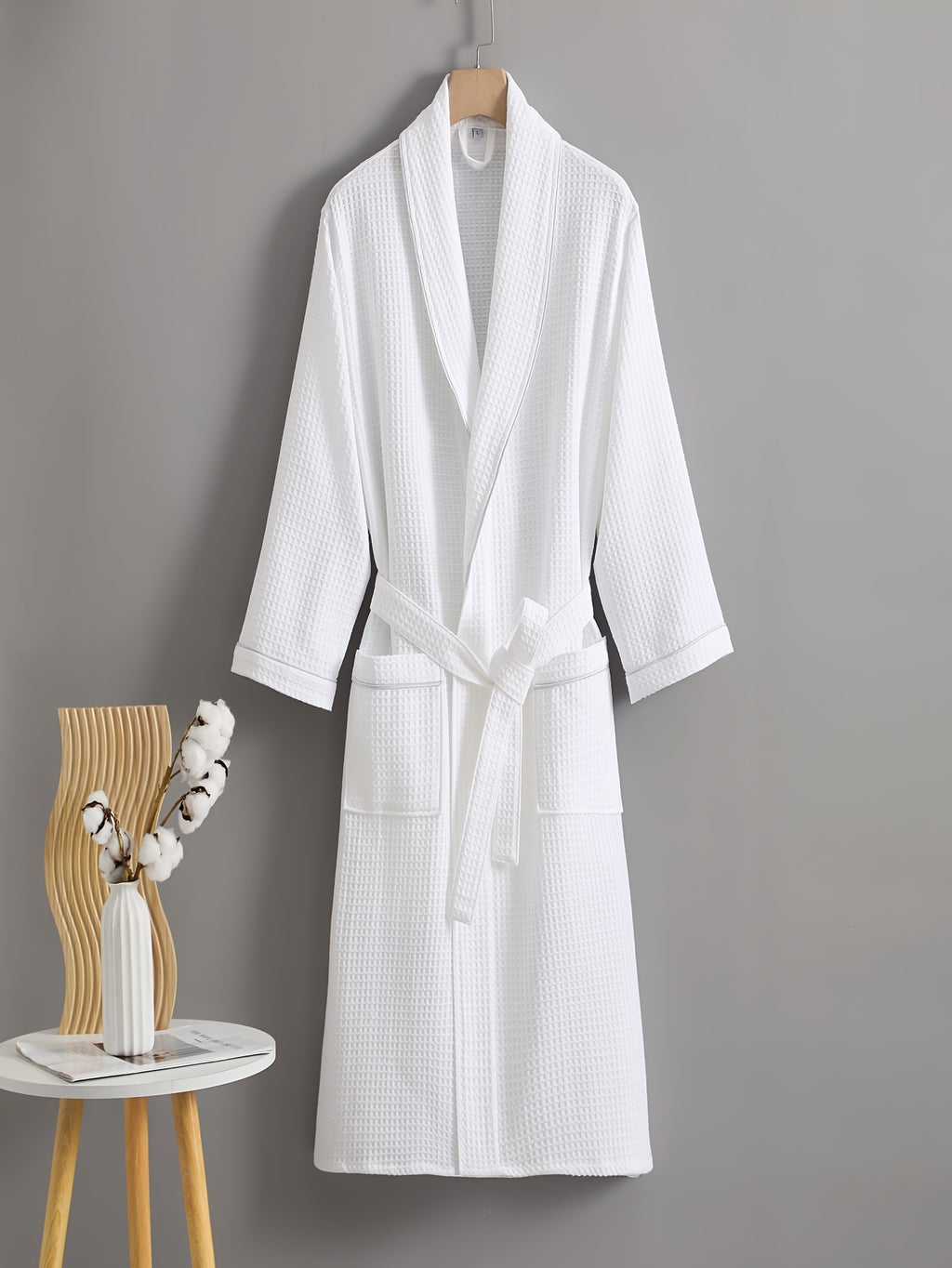 Women's waffle bathrobe