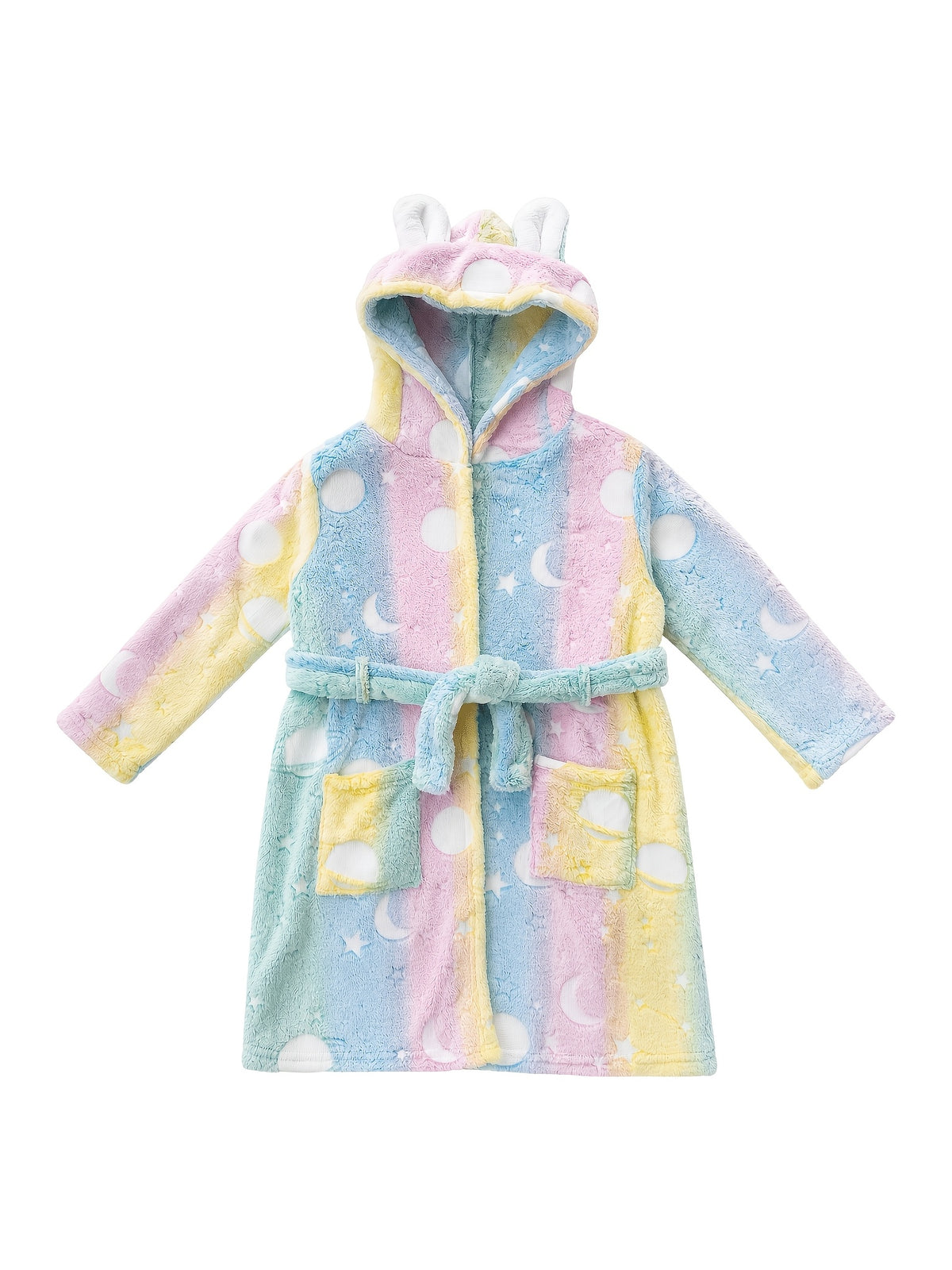 Kids' Fair Isle Christmas hooded fleece dressing gown