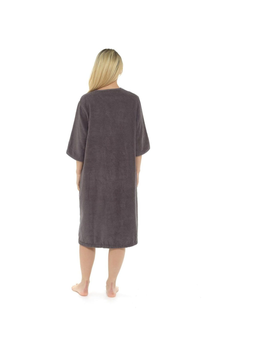 Women's zip-up towelling wrap dressing gown