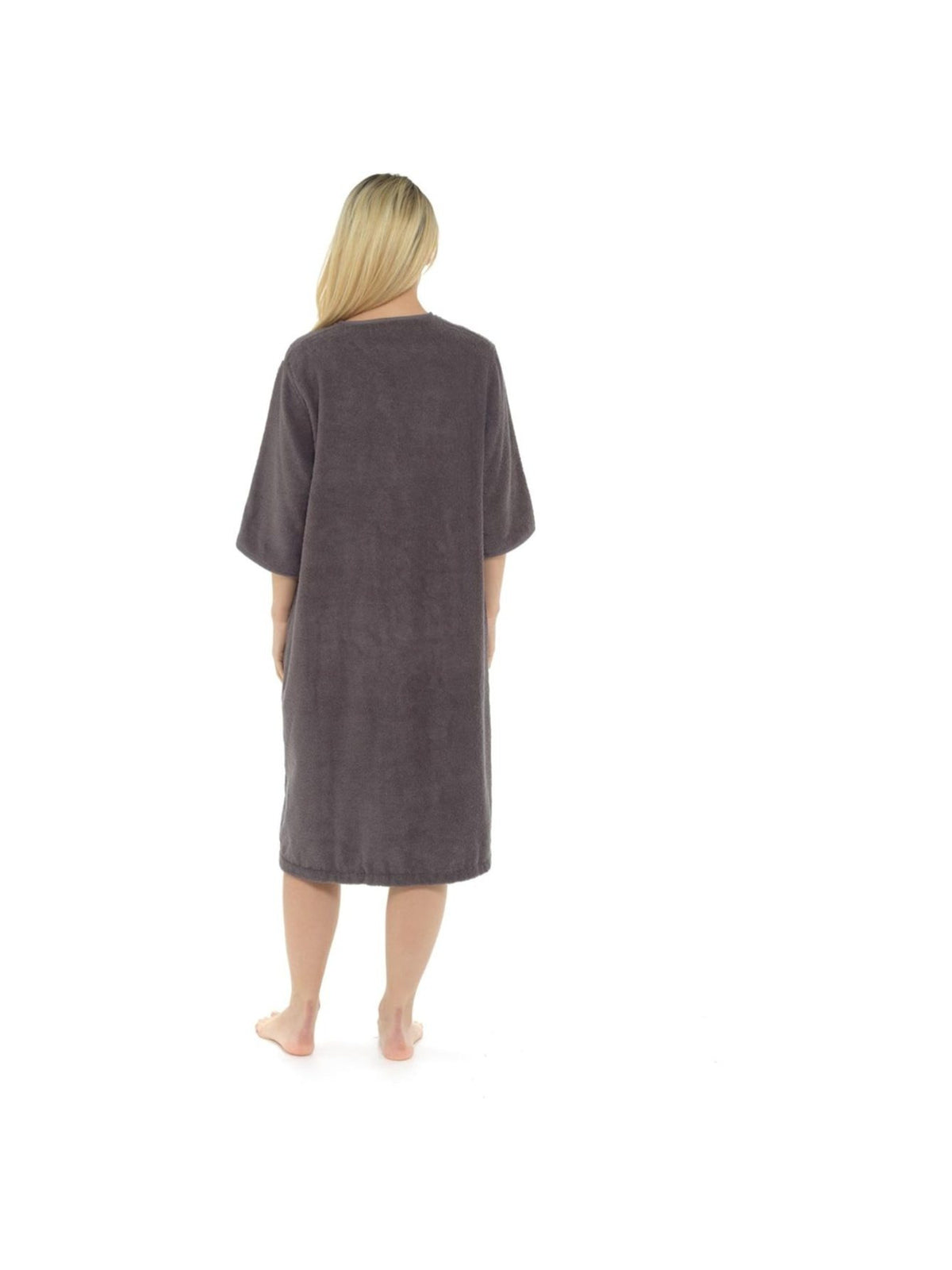 Women's zip-up towelling wrap dressing gown