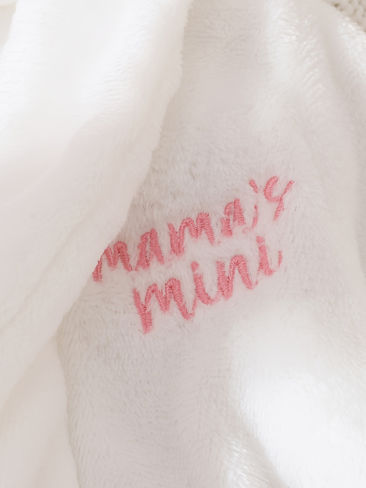 Baby white fluffy fleece bathrobe