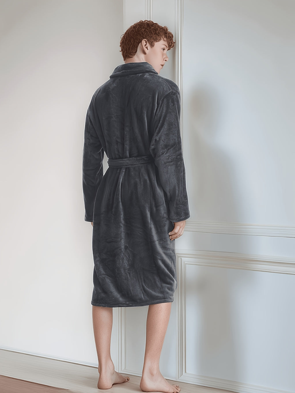 Flannel bathrobe